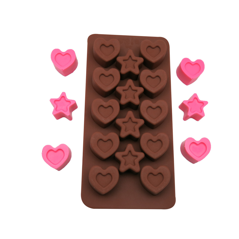 Molde choco corazon/estrella 