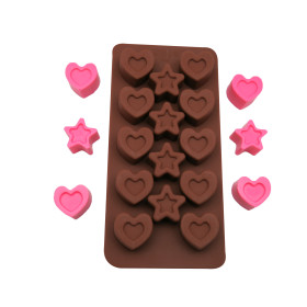 Molde choco corazon/estrella 