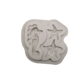 Molde silicona caballito/estrellas mar