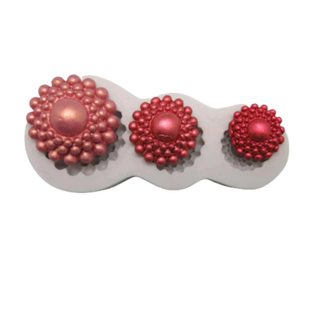 Molde silicona botones flor x 3