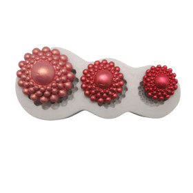 Molde silicona botones flor x 3