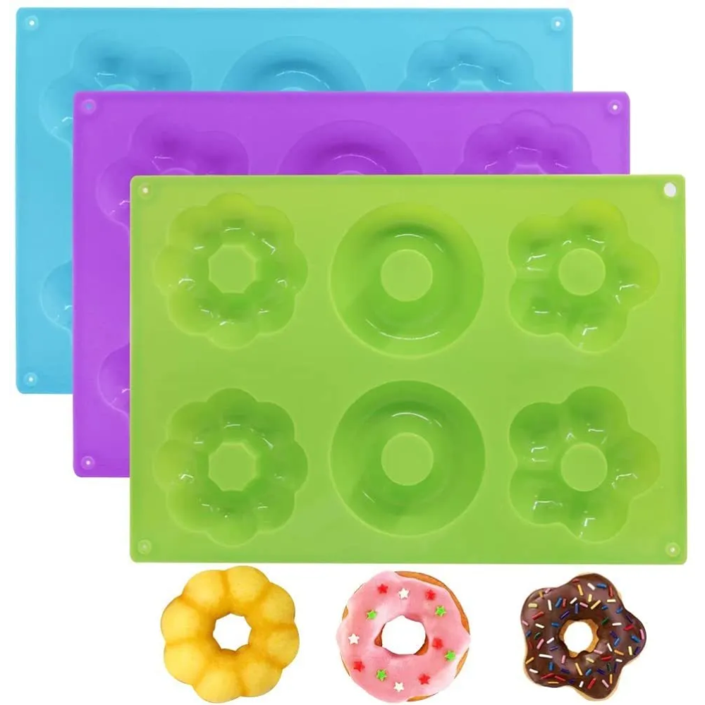 Molde silicona donuts variadas x 6