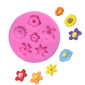 Molde silicona flores variadas x 6 cav