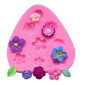 Molde silicona mini flores x 9 cav