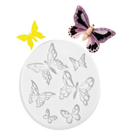 Molde silicona mariposas x 6 cav