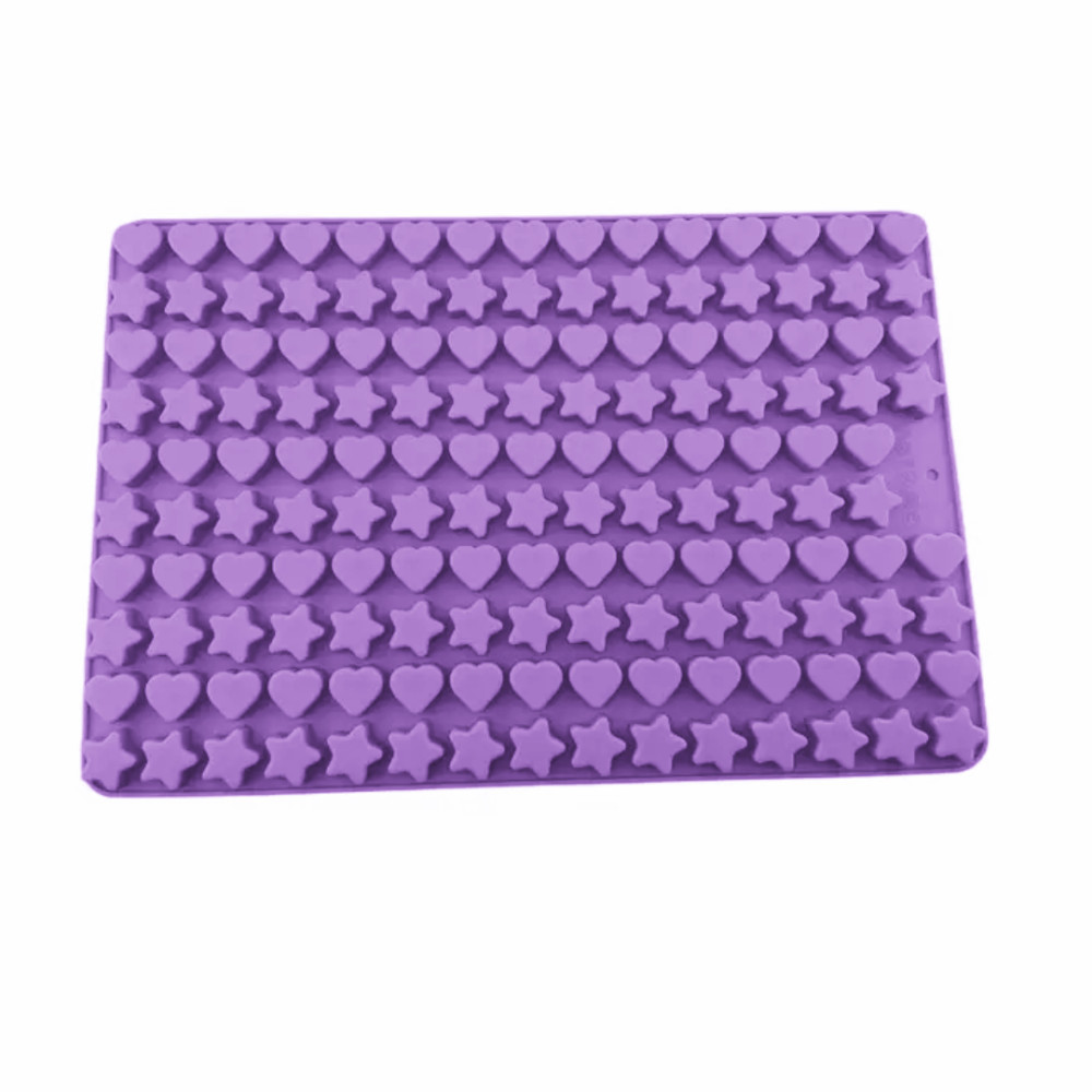 Molde silicona mini corazon/estrella x 150