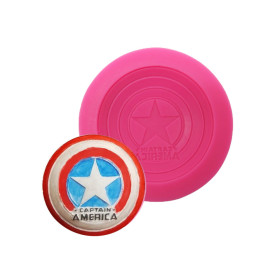 Molde silicona escudo capitan america 