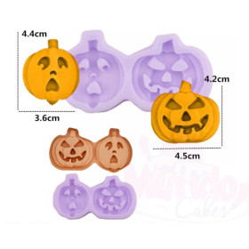 Molde silicona calabazas x 2 cav 