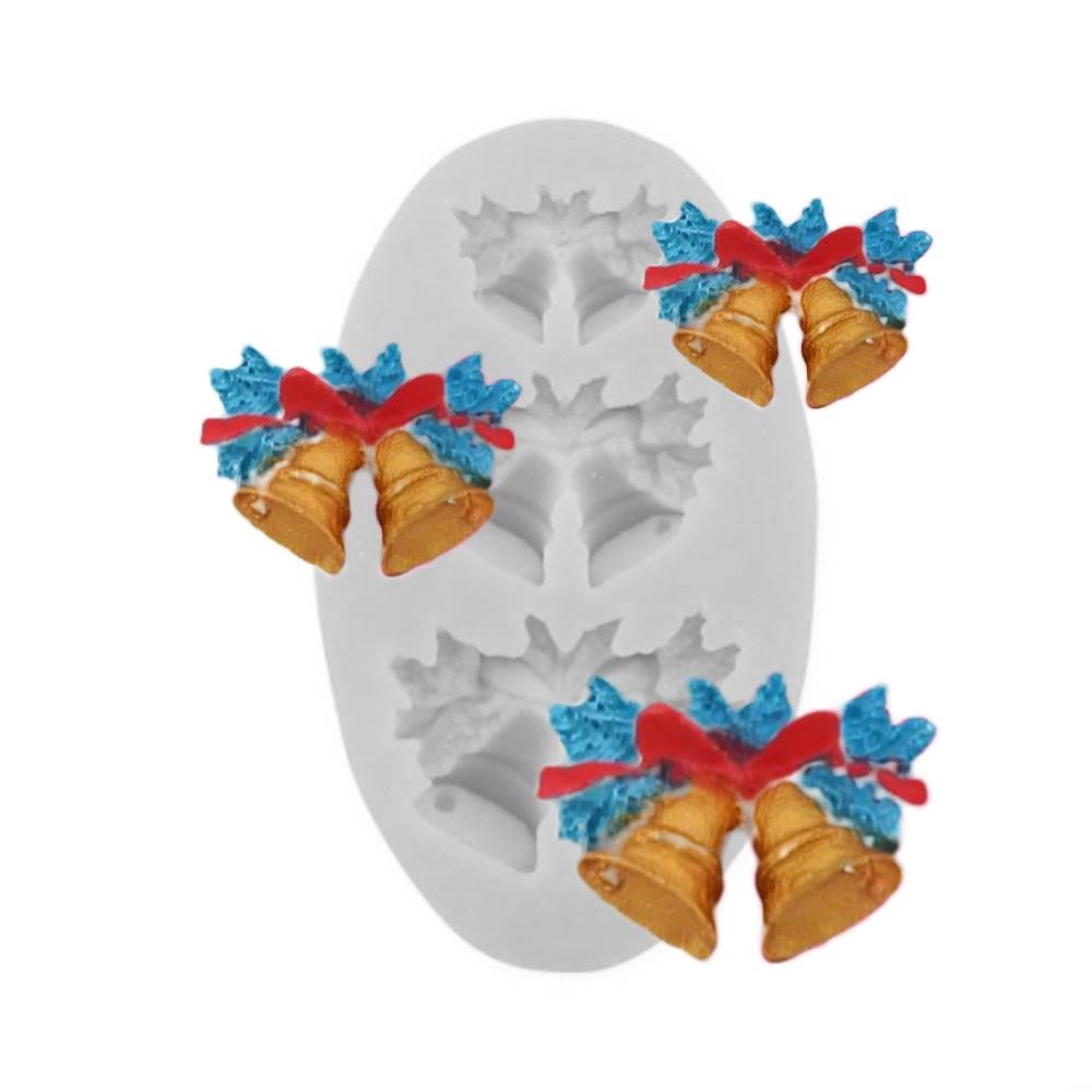 Molde silicona campanas x 3 cav
