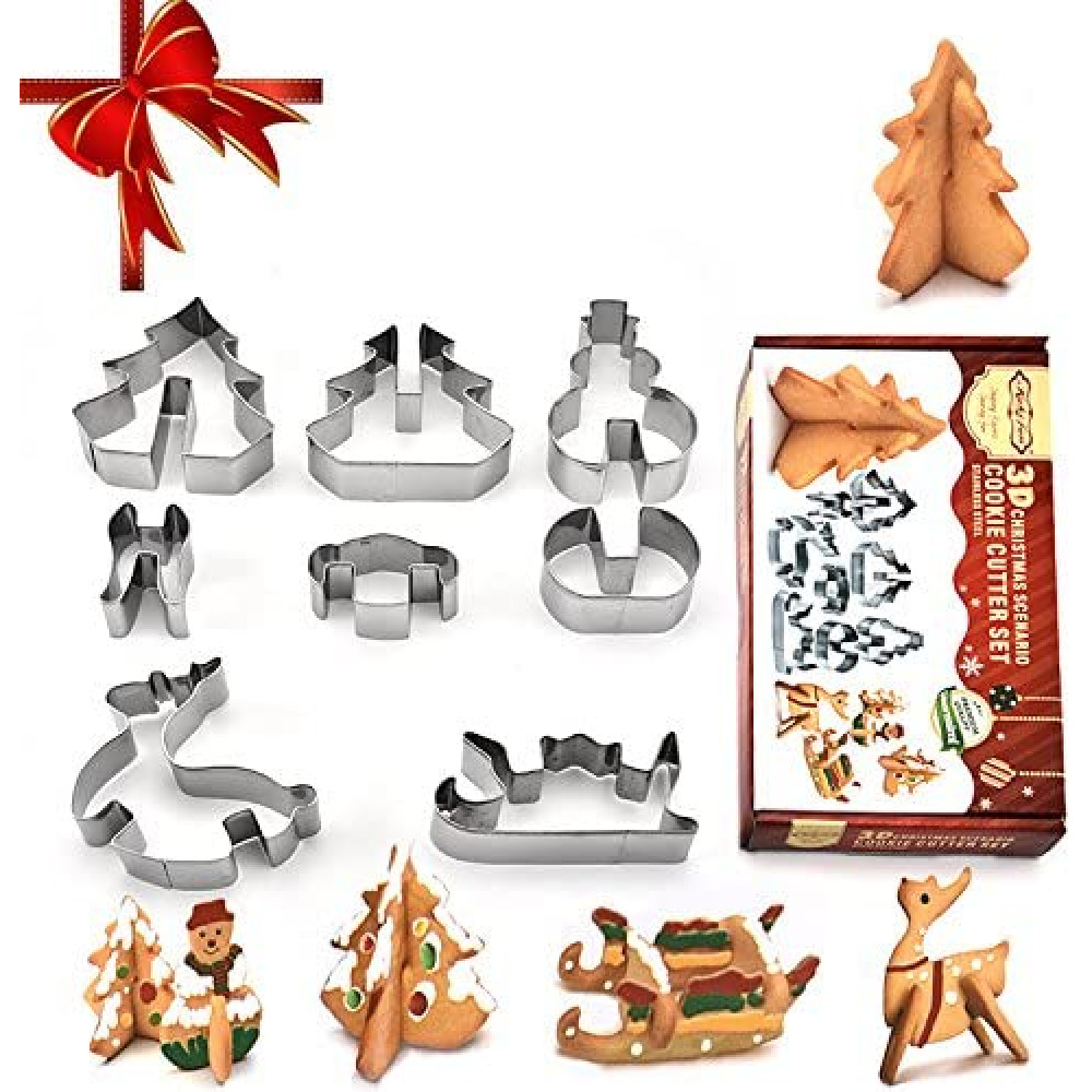 Juego cortadores navideños 3D x 8 pcs