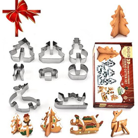 Juego cortadores navideños 3D x 8 pcs