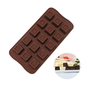 Molde silicona choco cuadrito doble x 15 cav