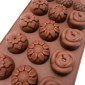 Molde silicona choco flores  varias x 15 cav
