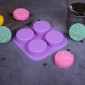 Molde jabon redondo flores x 4 Cav