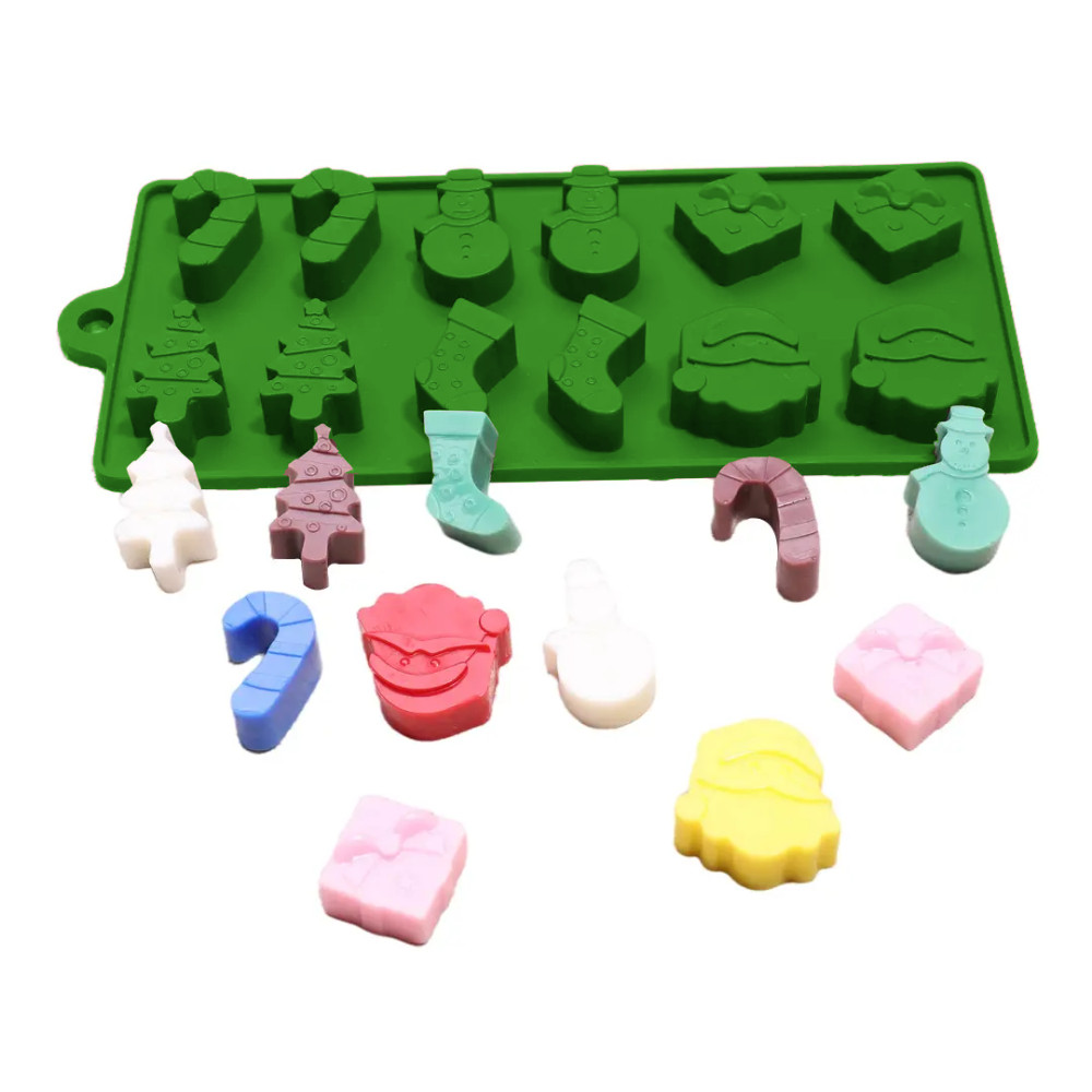 Molde silicona navidad variado x12