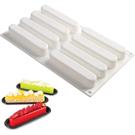 Molde eclair liso x 8 cav