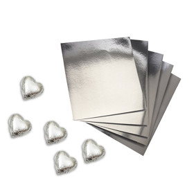 Papel metalizado plateado 8x8 x 100 Und