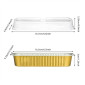 Empaque rectagular dorado x 10 Und