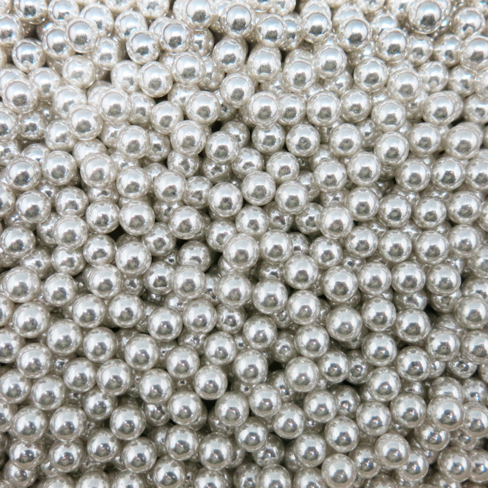 Gragea perla plateada brillante grande x 95 Gr