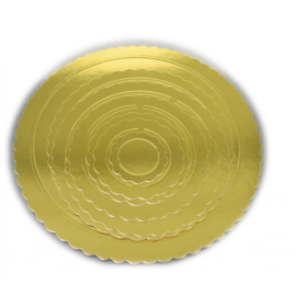 Disco-blonda de cartón metalizado ondulado 36 cm x und