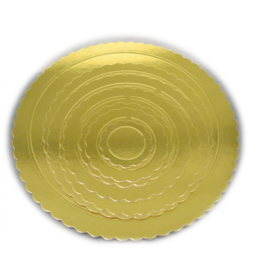 Disco-blonda de cartón metalizado ondulado 26 cm x und