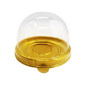 Empaque redondo dorado x 10 Und