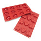 Molde silicona postre mini corazon relleno