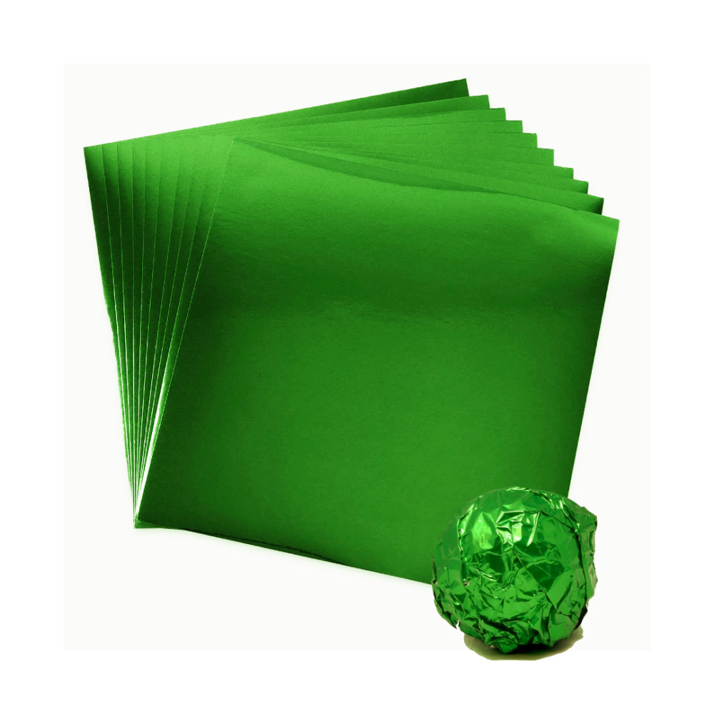 Papel metalizado verde 10x10 x 100 Und