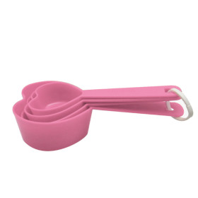 Tazas medidoras corazón rojo x4