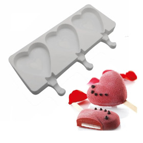 Molde paleta corazones x 3 Cav