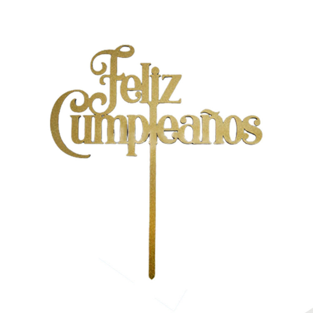 Topper Feliz cumpleaños #10 Dorado