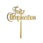 Topper Feliz cumpleaños #10 Dorado