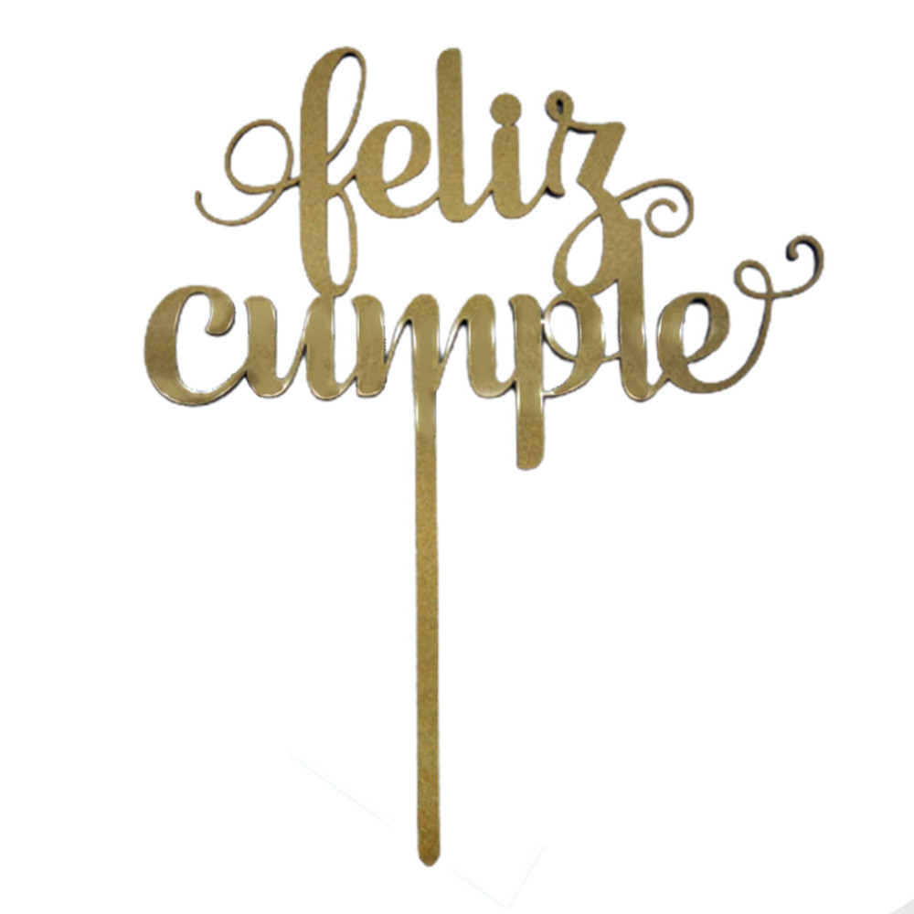 Topper Feliz cumpleaños #11 Dorado