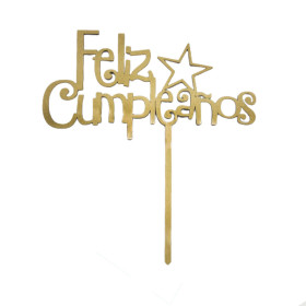 Topper Feliz cumpleaños #23 Dorado