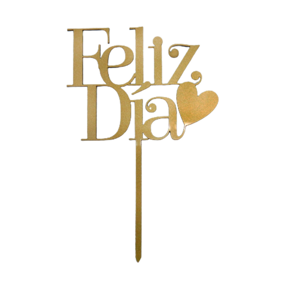 Topper feliz dia #1 Dorado