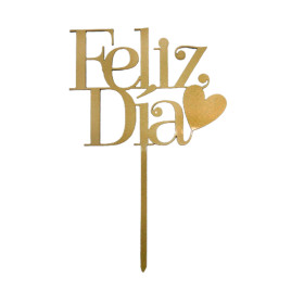 Topper feliz dia #1 Dorado