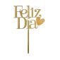 Topper feliz dia #1 Dorado