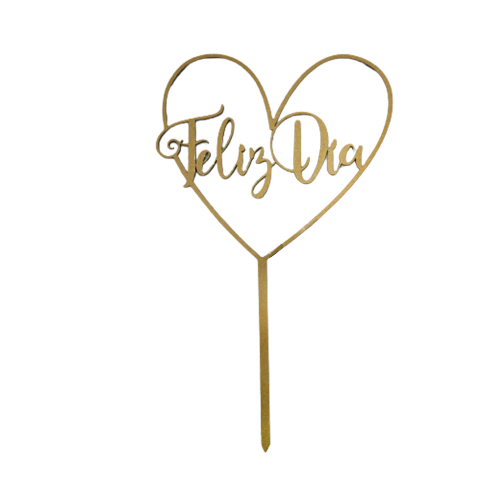 Topper feliz dia #3 Dorado