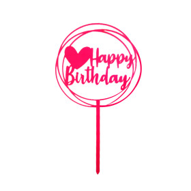 Topper Happy birthday #15 Fucsia
