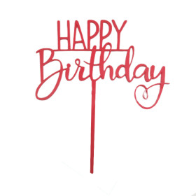 Topper Happy birthday #21 Rosado
