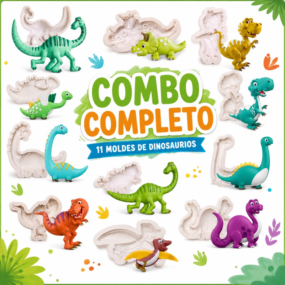 Kit silicona dinosarios x 11
