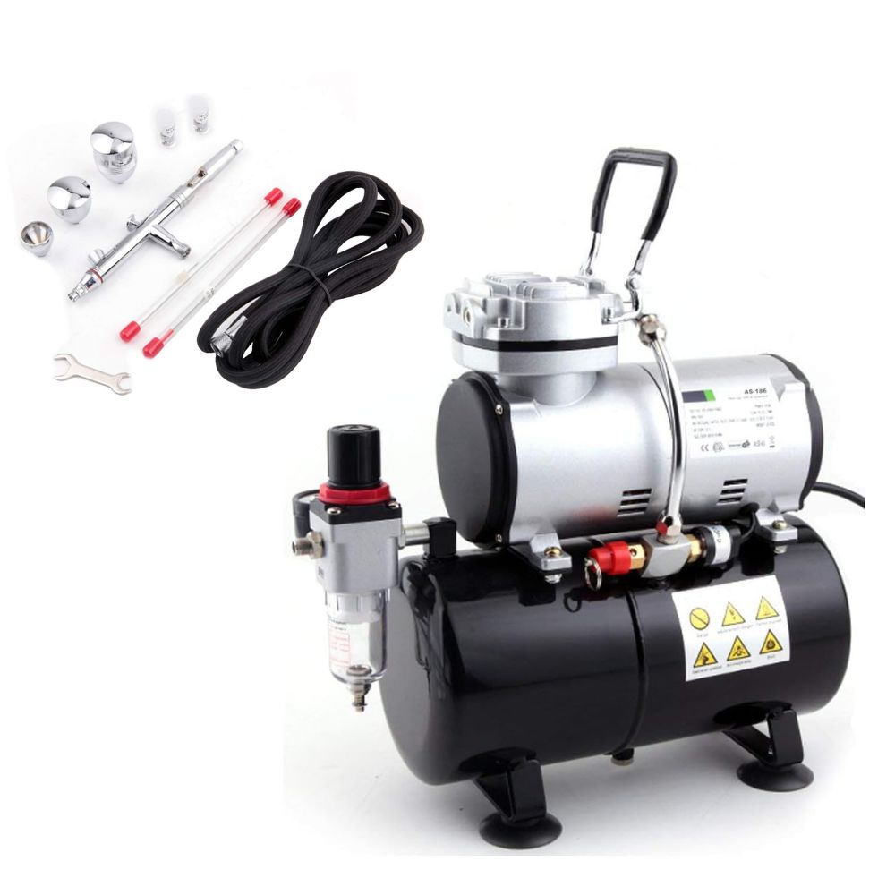 Aerógrafo y compresor para chocolate