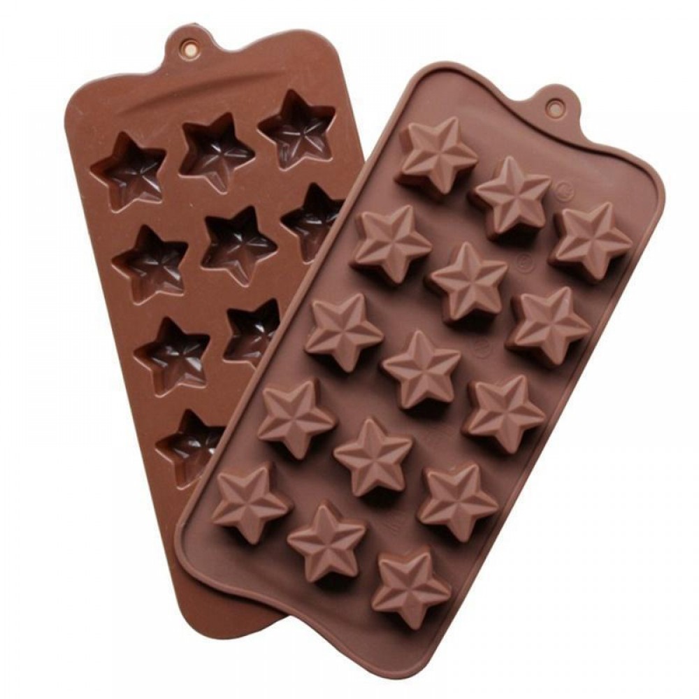 Molde silicona choco estrellas x 15 cav