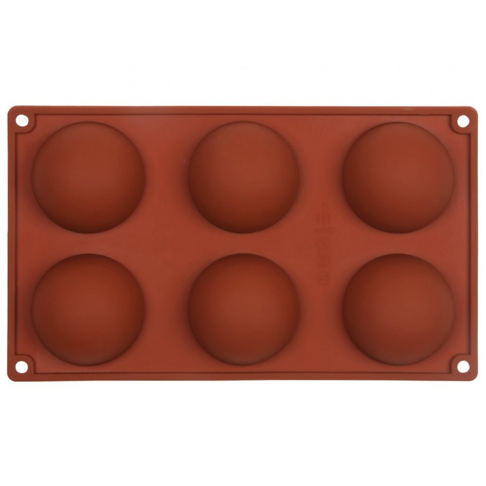Molde en silicona semiesfera x 6 cav