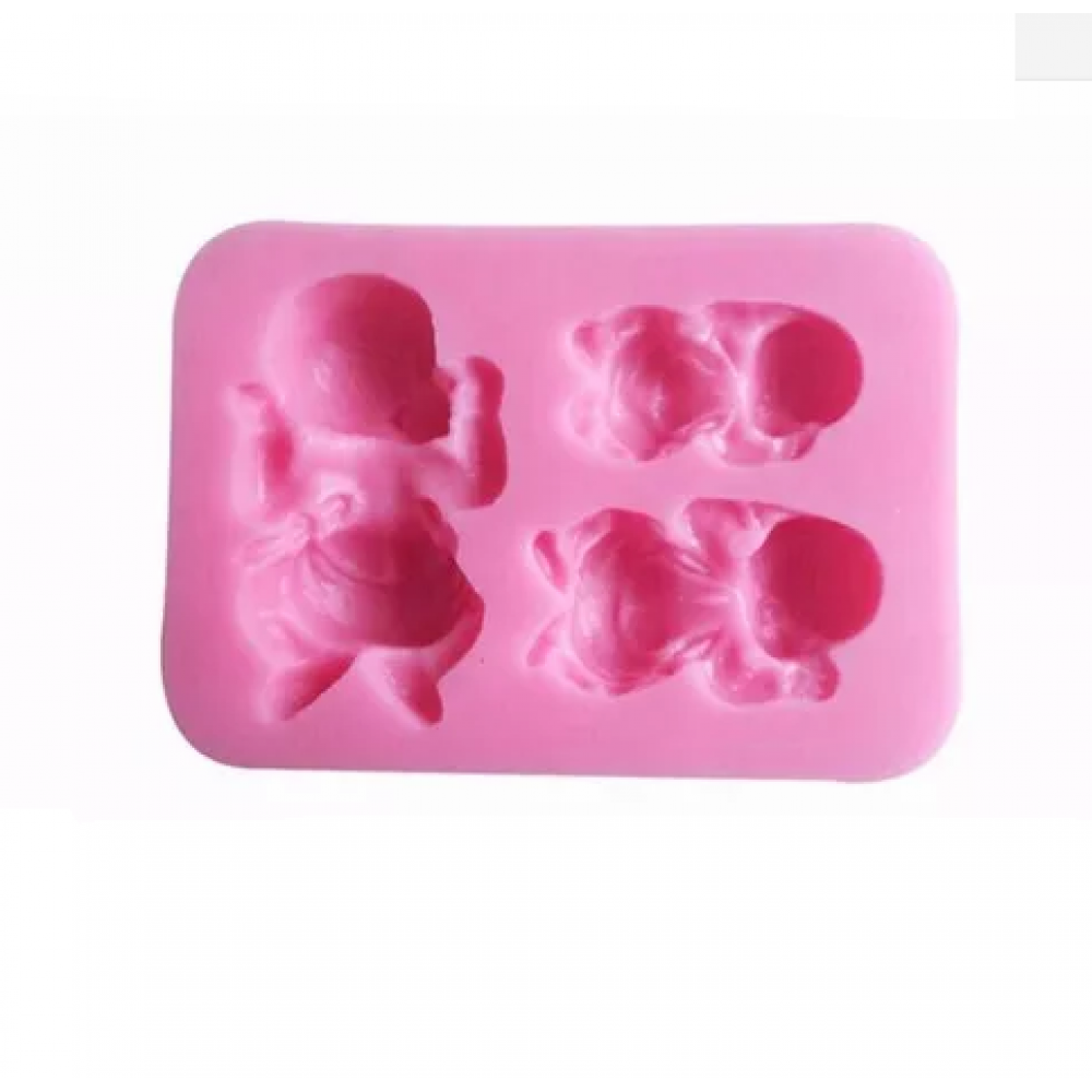 Molde silicona bebe x 3 cav