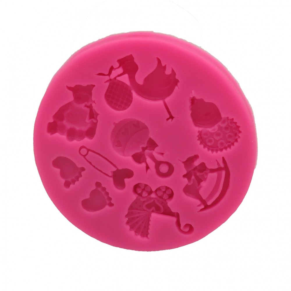 Molde silicona baby shower x 9 cav