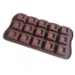 Molde silicona choco cuadros hueco x 15 cav