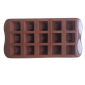Molde silicona choco cuadros hueco x 15 cav