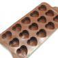 Molde silicona choco corazon partido x 15 cav 