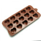 Molde silicona choco corazon partido x 15 cav 